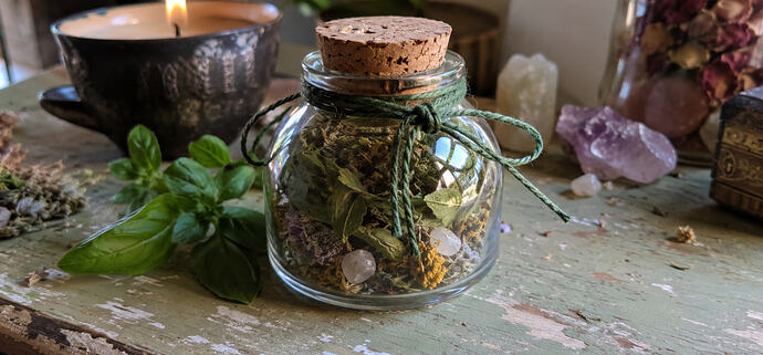 Wiccan basil spell jar