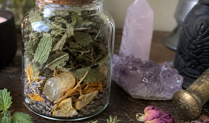 Lemon Balm wiccan spell jar