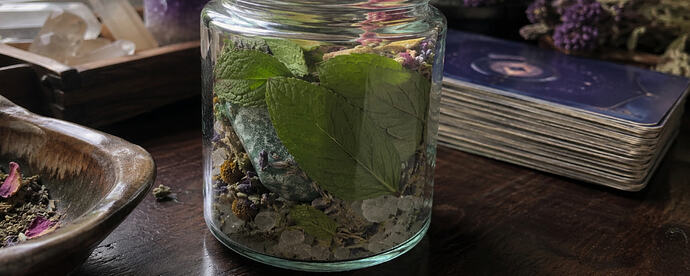 Spearmint wiccan spell jar