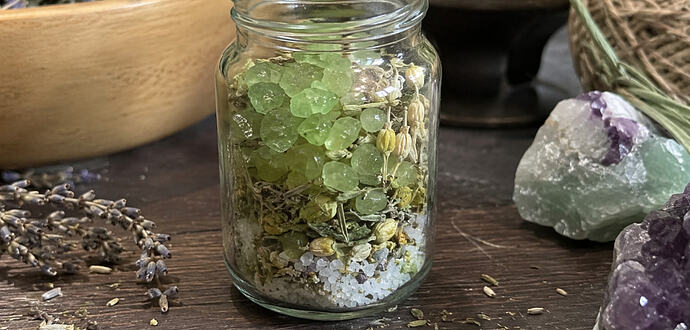 peridot wiccan spell jar