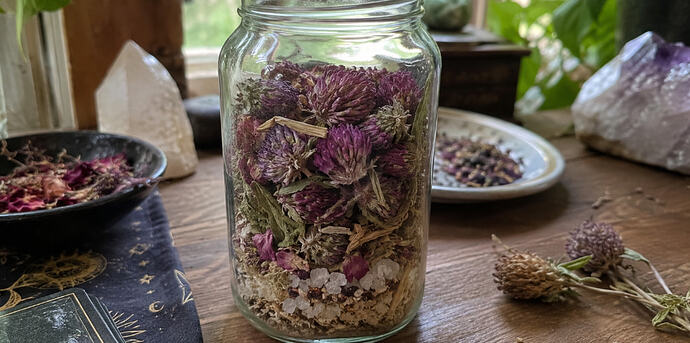 red clover wiccan spell jar
