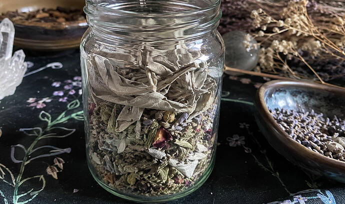 white sage wiccan spell jar