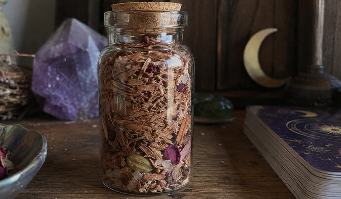 wiccan Sandalwood spell jar