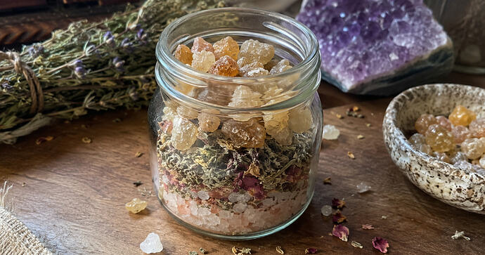 Frankincense witches spell jar