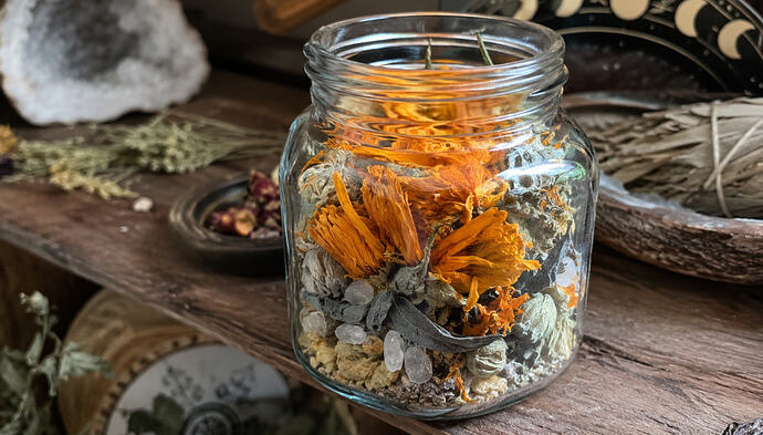 Marigold spell jar