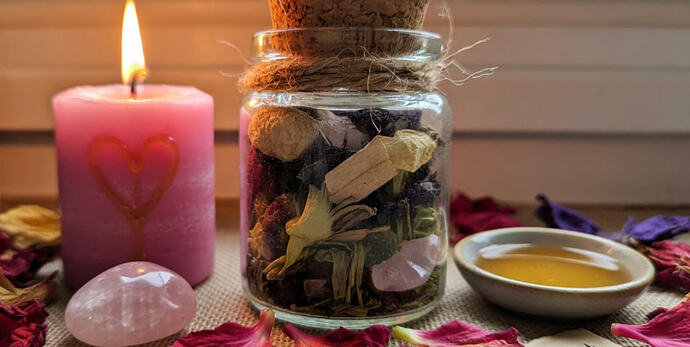 Hibiscus spell jar