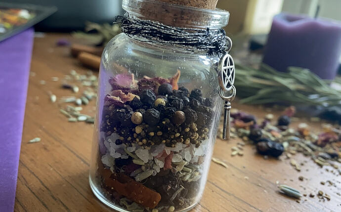 black salt spell jar